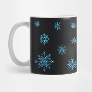 Light Blue Faux Glitter Snowflakes Mug